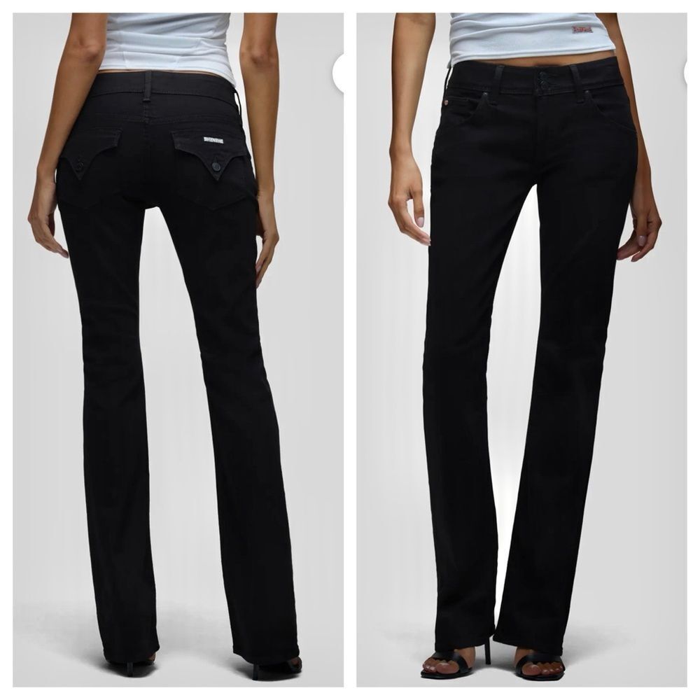 Hudson Midrise Straight Jean Pitch Black Size 32 US 12